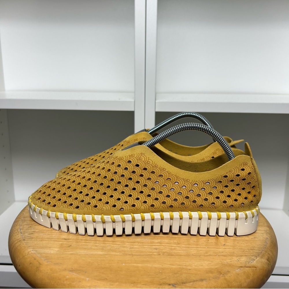 Ilse Jacobsen 3373 perforated yellow slip on sneakers - Picture 3 of 7